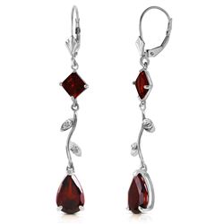 ALARRI 3.97 Carat 14K Solid White Gold Chandelier Earrings Diamond Garnet