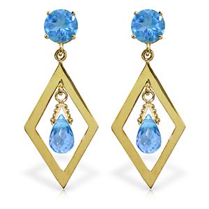 ALARRI 2.4 CTW 14K Solid Gold Euphoria Blue Topaz Earrings