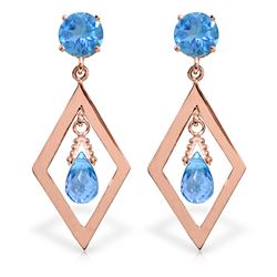 ALARRI 2.4 CTW 14K Solid Rose Gold Blue Topaz Dangling Earrings