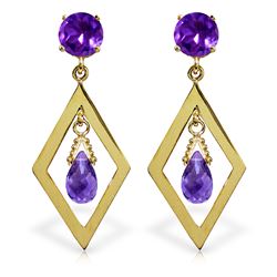 ALARRI 2.4 Carat 14K Solid Gold Chandelier Earrings Amethyst