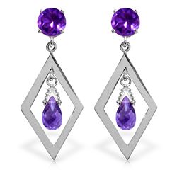 ALARRI 2.4 CTW 14K Solid White Gold Chandelier Earrings Amethyst