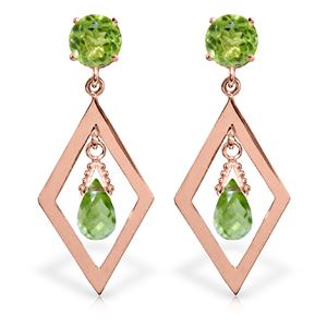 ALARRI 2.4 CTW 14K Solid Rose Gold Peridot Dangling Earrings