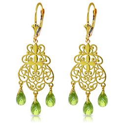 ALARRI 3.75 Carat 14K Solid Gold En Trend Peridot Earrings