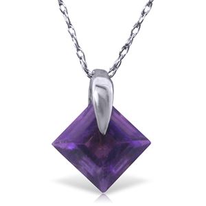 ALARRI 1.16 Carat 14K Solid White Gold Gold Necklace Natural Purple Amethyst