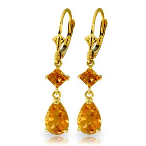 ALARRI 4.5 Carat 14K Solid Gold Beaute Citrine Earrings