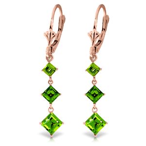 ALARRI 4.79 CTW 14K Solid Rose Gold Chandelier Earrings Peridot