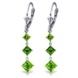 ALARRI 4.79 CTW 14K Solid White Gold Chandelier Earrings Peridot