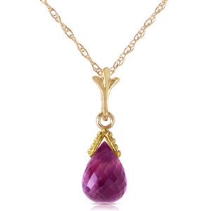 ALARRI 2.3 CTW 14K Solid Gold Necklace Briolette Purple Amethyst