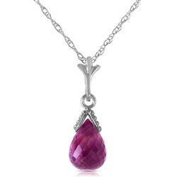 ALARRI 2.3 Carat 14K Solid White Gold Necklace Briolette Purple Amethyst