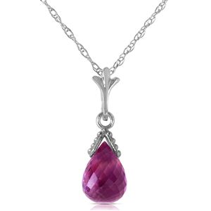 ALARRI 2.3 Carat 14K Solid White Gold Necklace Briolette Purple Amethyst