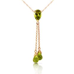 ALARRI 14K Solid Rose Gold Necklace w/ Peridots