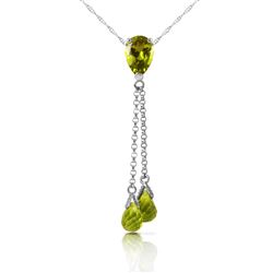 ALARRI 3.75 Carat 14K Solid White Gold Necklace Peridot