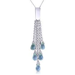 ALARRI 5.8 Carat 14K Solid White Gold Topaz In The Rough Blue Topaz Necklace