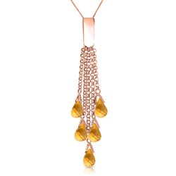 ALARRI 14K Solid Rose Gold Necklace w/ Briolette Citrines
