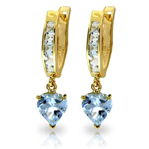 ALARRI 4.1 Carat 14K Solid Gold Hoop Earrings Aquamarine