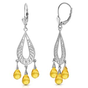 ALARRI 3.75 Carat 14K Solid White Gold Chandelier Earrings Natural Citrine