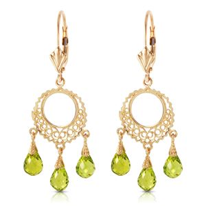 ALARRI 3.75 CTW 14K Solid Gold Funfare Peridot Earrings