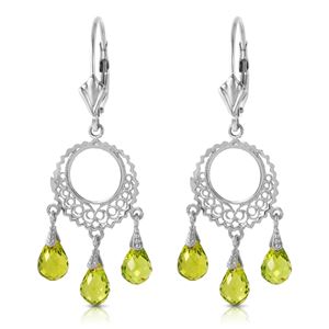 ALARRI 3.75 Carat 14K Solid White Gold Not Single Anymore Peridot Earrings