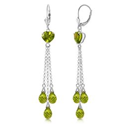 ALARRI 9.5 Carat 14K Solid White Gold Chandelier Earrings Briolette Peridot