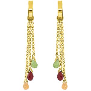 ALARRI 4.9 Carat 14K Solid Gold Chandelier Earrings Multi Gemstones