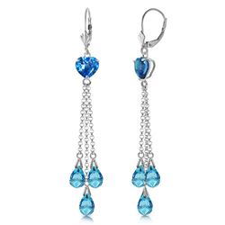 ALARRI 9.5 Carat 14K Solid White Gold Chandelier Earrings Briolette Blue Topaz