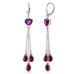 ALARRI 9.5 Carat 14K Solid White Gold Chandelier Earrings Briolette Amethyst