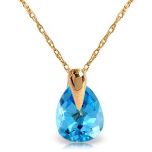 ALARRI 0.68 Carat 14K Solid Gold Necklace Natural Blue Topaz
