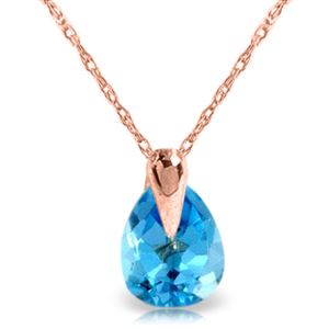 ALARRI 0.68 Carat 14K Solid Rose Gold Necklace Natural Blue Topaz