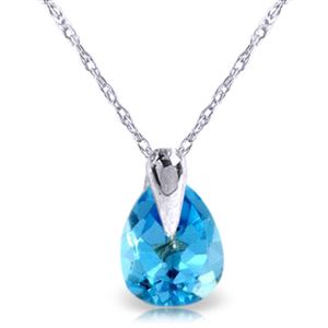 ALARRI 0.68 CTW 14K Solid White Gold Necklace Natural Blue Topaz