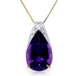 ALARRI 5 Carat 14K Solid Gold Visceral Love Amethyst Necklace