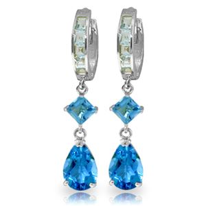 ALARRI 5.62 Carat 14K Solid White Gold Glint In Your Eyes Blue Topaz Earrings