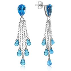 ALARRI 15.5 Carat 14K Solid White Gold The Chosen Path Blue Topaz Earrings