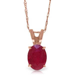 ALARRI 1 CTW 14K Solid Rose Gold Necklace Natural Ruby