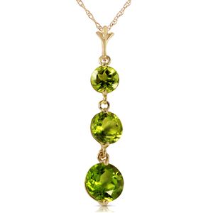 ALARRI 3.6 Carat 14K Solid Gold Necklace Natural Peridot