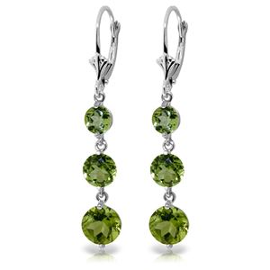 ALARRI 7.2 CTW 14K Solid White Gold Pouting Heart Peridot Earrings