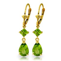 ALARRI 4.5 CTW 14K Solid Gold Iconic Wave Peridot Earrings