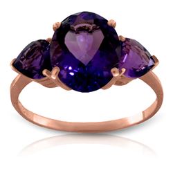 ALARRI 4 Carat 14K Solid Rose Gold Bounty Purple Amethyst Ring
