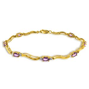 ALARRI 2.16 Carat 14K Solid Gold Tennis Bracelet Diamond Amethyst