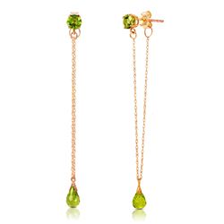 ALARRI 14K Solid Rose Gold Chandelier Earrings w/ Natural Peridots