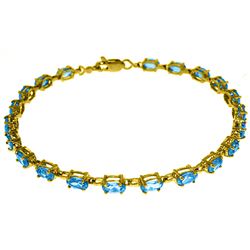 ALARRI 5.5 Carat 14K Solid Gold Tennis Bracelet Blue Topaz