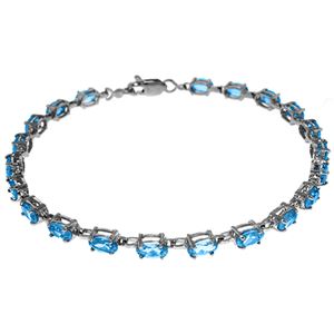 ALARRI 5.5 CTW 14K Solid White Gold Tennis Bracelet Blue Topaz