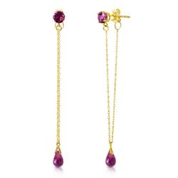 ALARRI 3.15 Carat 14K Solid Gold Chandelier Earrings Natural Amethyst