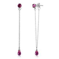 ALARRI 3.15 CTW 14K Solid White Gold Chandelier Earrings Natural Amethyst