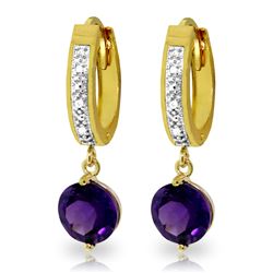 ALARRI 2.63 Carat 14K Solid Gold Organza Amethyst Diamond Earrings