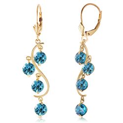 ALARRI 4.95 CTW 14K Solid Gold Grape Blue Topaz Earrings
