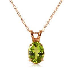 ALARRI 0.85 Carat 14K Solid Rose Gold Solitaire Peridot Necklace