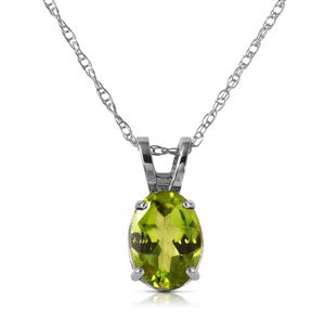 ALARRI 0.85 Carat 14K Solid White Gold Fit For A Queen Peridot Necklace