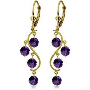 ALARRI 4.95 Carat 14K Solid Gold Grape Amethyst Earrings