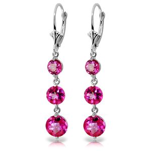 ALARRI 7.2 Carat 14K Solid White Gold Chandelier Earrings Pink Topaz