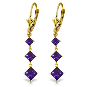 ALARRI 4.79 Carat 14K Solid Gold Chandelier Earrings Amethyst